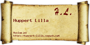 Huppert Lilla névjegykártya